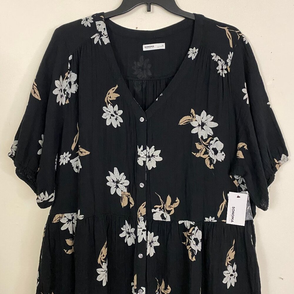 Sonoma Gauze Button Front Dress 3X - Picture 6 of 12
